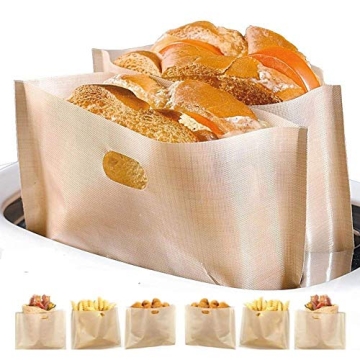 Non Stick Toaster Bags Reusable and Heat Resistant Easy to Clean,Perfect for Grilled Cheese Sandwiches (4)