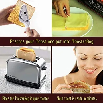 Non Stick Toaster Bags Reusable and Heat Resistant Easy to Clean,Perfect for Grilled Cheese Sandwiches (4)