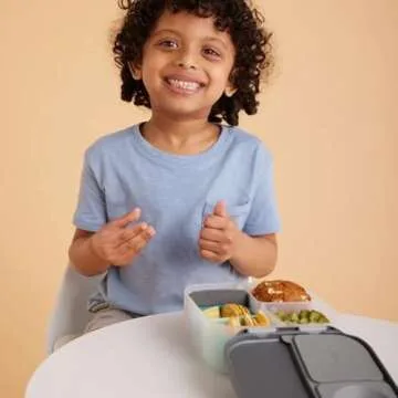 b.box Mini Lunch Box for Kids: Lightweight Bento Box, Lunch Snack Container with 2 Leak Proof Compar...