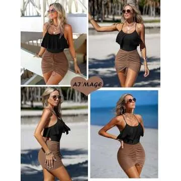 AI'MAGE 2 Pieces Women Beach Sheer Cover Ups - Stylish & Trendy Skirts for Swimwear S-XXL