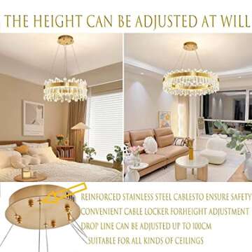DOIMUSIM Crystal Chandeliers - Elegant & Dimmable Lighting