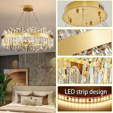 DOIMUSIM Crystal Chandeliers - Elegant & Dimmable Lighting