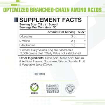 MusclePharm Essentials BCAA Powder, Pre & Post Workout Recovery Drink, Supports Muscle Recovery & En...