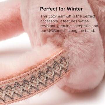 UGG Women's Sheepskin Tasman Earmuff, Apple blossom, One Size