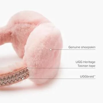 UGG Women's Sheepskin Tasman Earmuff, Apple blossom, One Size