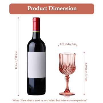 XUWAIDSGN 7oz Plastic Vintage Rose Gold Drinking Glasses Pink Wine Glasses Unbreakable Wedding Glassware Crystal Water Goblets Reusable Drinkware Vintage Champagne Flutes (24, Rose Gold)