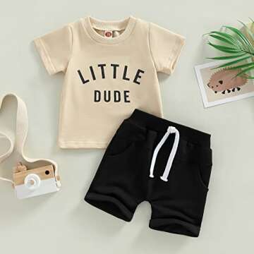 Toddler Baby Boy Summer Outfit Short Sleeve T Shirt Top Casual Shorts Set Infant Newborn Clothes 6 1...