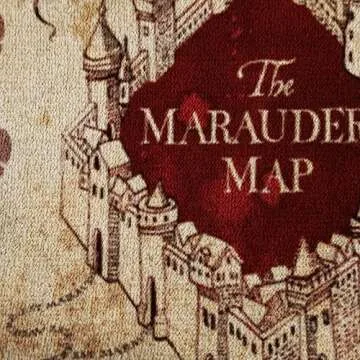 Warner Bros. Harry Potter Marauders Map Throw Blanket - Measures 50 x 70 inches - Fade Resistant Super Soft Fleece Bedding (Official Harry Potter Product)