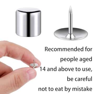 Chinco 25 Sets Magnetic Thumbtacks Pushpin Magnet Push Pin Tacks Poster Hanger Photo Corners for Walls Bulletin Boards