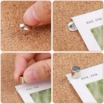 Chinco 25 Sets Magnetic Thumbtacks Pushpin Magnet Push Pin Tacks Poster Hanger Photo Corners for Walls Bulletin Boards