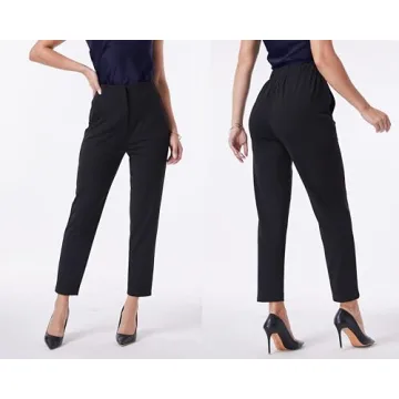 Heipeiwa Women's High Waisted Pleated Office Slacks