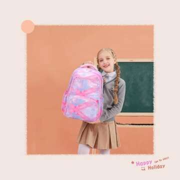 MITOWERMI Kids Backpack for Girls Elementary School Bags Backpacks for Girls Children Bookbags Prima...