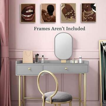 TANXM Black Woman Art Printing - Abstract African American Woman Wall Art Set of 4 (8"X10", No Frame...