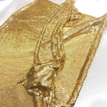 Sparkly Gold Metal Mesh Fabric for Creative Projects