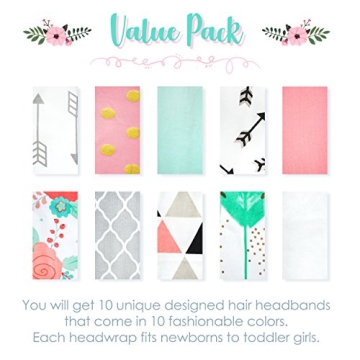 JLIKA Baby Girl Headbands 10 Pack Adjustable Hair Accessories