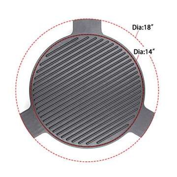 Hongso Cast Iron Plate Setter for Large Big Green Egg Grill and Other 18" Diameter Cooking Grills, K...