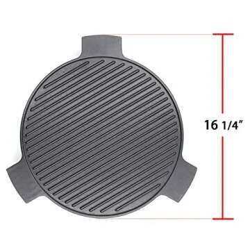 Hongso Cast Iron Plate Setter for Large Big Green Egg Grill and Other 18" Diameter Cooking Grills, Kamado Grill, 18" Smoking Stone, Pizza Stone, Heat Deflector with 3 Legs, CBCR-18 (For Large BGE)