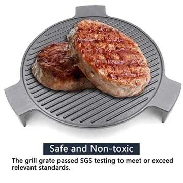 Hongso Cast Iron Plate Setter for Large Big Green Egg Grill and Other 18" Diameter Cooking Grills, Kamado Grill, 18" Smoking Stone, Pizza Stone, Heat Deflector with 3 Legs, CBCR-18 (For Large BGE)