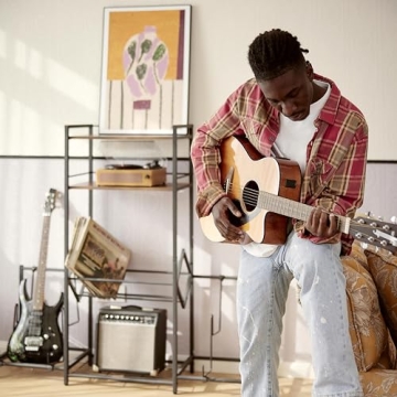 ODIKA Rock N Roll Guitar Stand and Vinyl Shelf