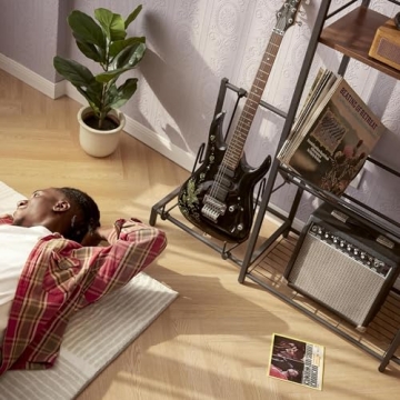 ODIKA Rock N Roll Guitar Stand and Vinyl Shelf