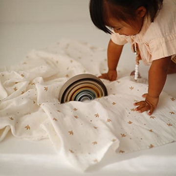 Mushie Organic Cotton Baby Swaddle Blanket - Sparrow Design