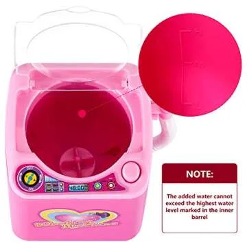 Hsei Mini Toy Washing Machine Makeup Brush Cleaner - Cute and Efficient Cleaning Device
