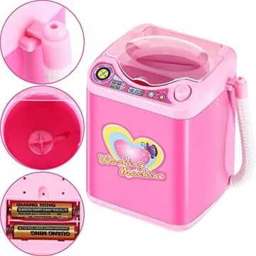 Hsei Mini Toy Washing Machine Brush Cleaner for Makeup