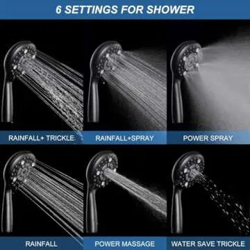 Premium SR SUN RISE Handheld Shower Head with 6 Spray Modes