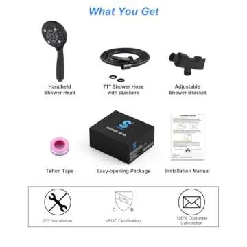 Premium SR SUN RISE Handheld Shower Head with 6 Spray Modes