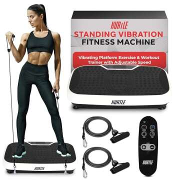 Hurtle Fitness Vibration Platform Machine - Home Gym Whole Body Shaker Exercise Machine Workout Trai...