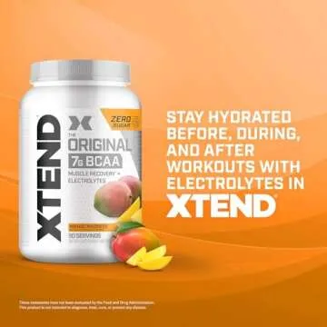 XTEND Original BCAA Powder Mango Madness | Sugar Free Post Workout Muscle Recovery Drink with Amino Acids | 7g BCAAs for Men & Women | 90 Servings