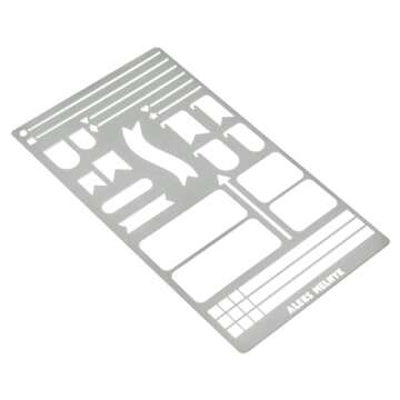 Aleks Melnyk No.62 Metal Stencil for Bullet Journaling, Makeselife Stencil Bookmark, Planning, Banne...