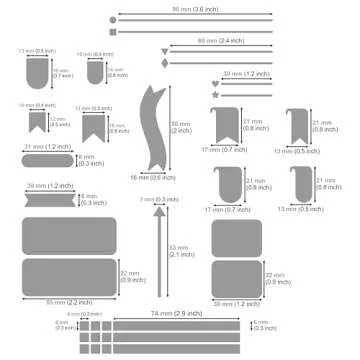 Aleks Melnyk No.62 Metal Stencil for Bullet Journaling, Makeselife Stencil Bookmark, Planning, Banners, Lines, Lists, Planner Stamps, Habit Tracker, Dot Journal Stencil for Diary, Template, Scrapbook