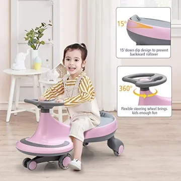 Buy BABY JOY Wiggle Car with LED Wheels for Kids