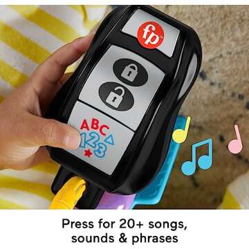 Fisher-Price Baby Travel Toy Laugh & Learn Play & Go Activity Keys with Learning Music, Teether & Mirror for Infants Ages 6+ Months