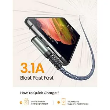 AINOPE 10 ft USB C Cable 2-Pack Fast Charge & Durable