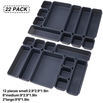 KeFanta 22 Pack Desk Drawer Organizers for Every Space
