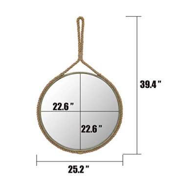 Stonebriar Decorative Rope Mirror for Nautical Home Décor