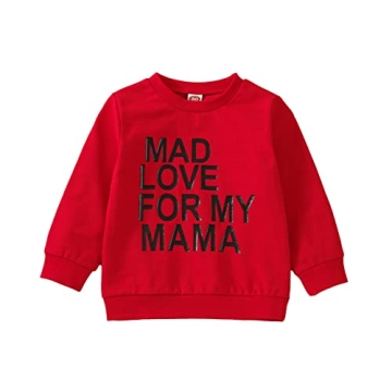 Doqcey Valentine's Day Toddler Baby Boy Girl Clothes Funny Letters Sweatshirt Crewneck Long Sleeve P...