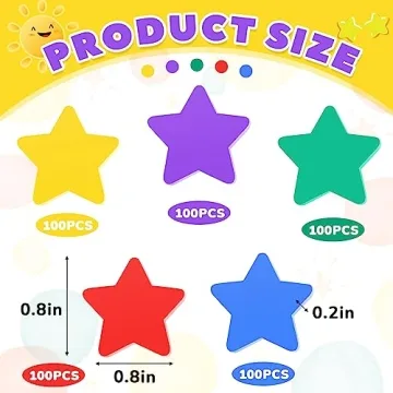 Chuangdi 500 Pcs Colorful Star Erasers for Kids