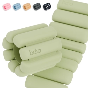 Bala Bangles Wrist & Ankle Weights for Women & Men (Sage) - 2 Pound Adjustable Silicone Weighted Bracelet Set for Gym, Yoga, Pilates, Cardio & Strength Training - Wearable Arm & Leg Workout Weights