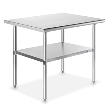 GRIDMANN Stainless Steel Work Table 36 x 24 Inches, NSF Certified Durable Table with Under Shelf for...