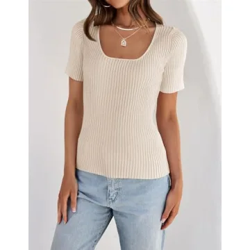 Shop Short Sleeve Square Neck T-Shirts for Women
