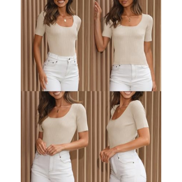 Shop Short Sleeve Square Neck T-Shirts for Women