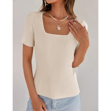Shop Short Sleeve Square Neck T-Shirts for Women