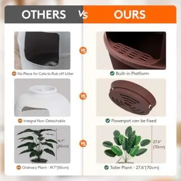 Stylish Hidden Cat Litter Box with Odor Control & Scoop