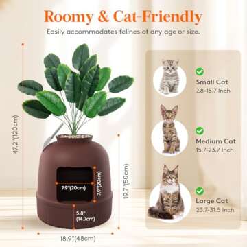 Stylish Hidden Cat Litter Box with Odor Control & Scoop
