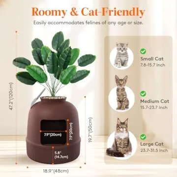 Stylish Hidden Cat Litter Box with Odor Control & Scoop