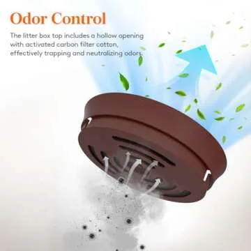 Stylish Hidden Cat Litter Box with Odor Control & Scoop