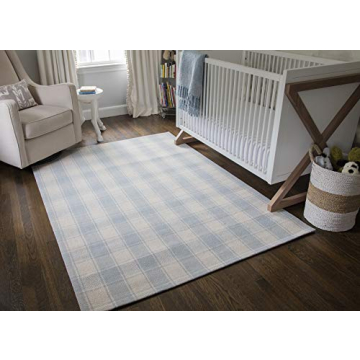 Erin Gates Light Blue Hand Woven Wool Rug 8 X 10